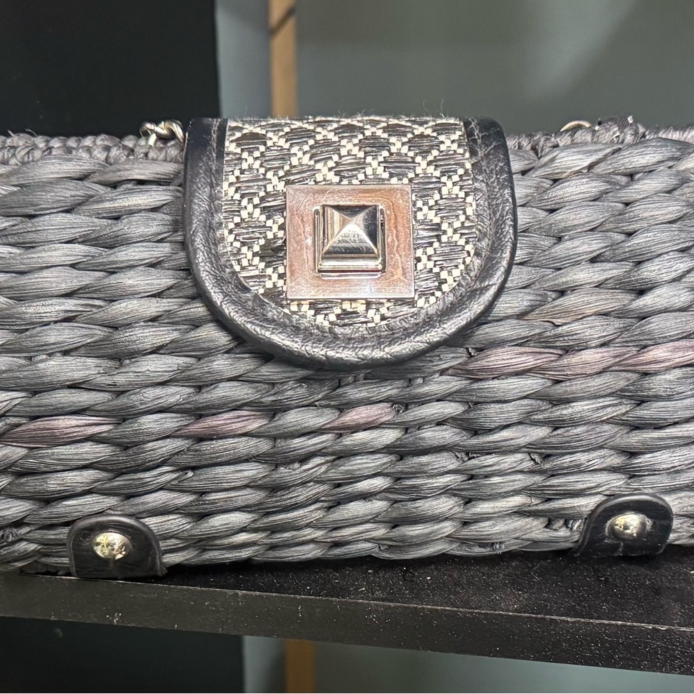 Woven Gray Handbag